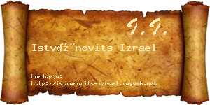Istvánovits Izrael névjegykártya
